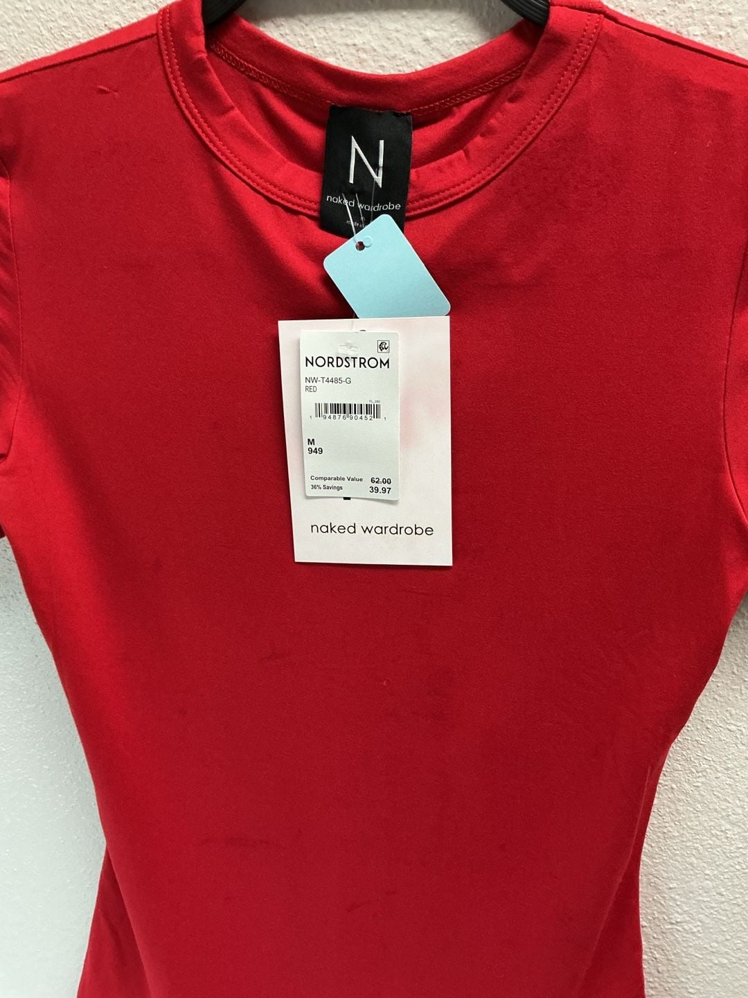 Naked Wardrobe Short Sleeve T-Shirt Size L Red 3