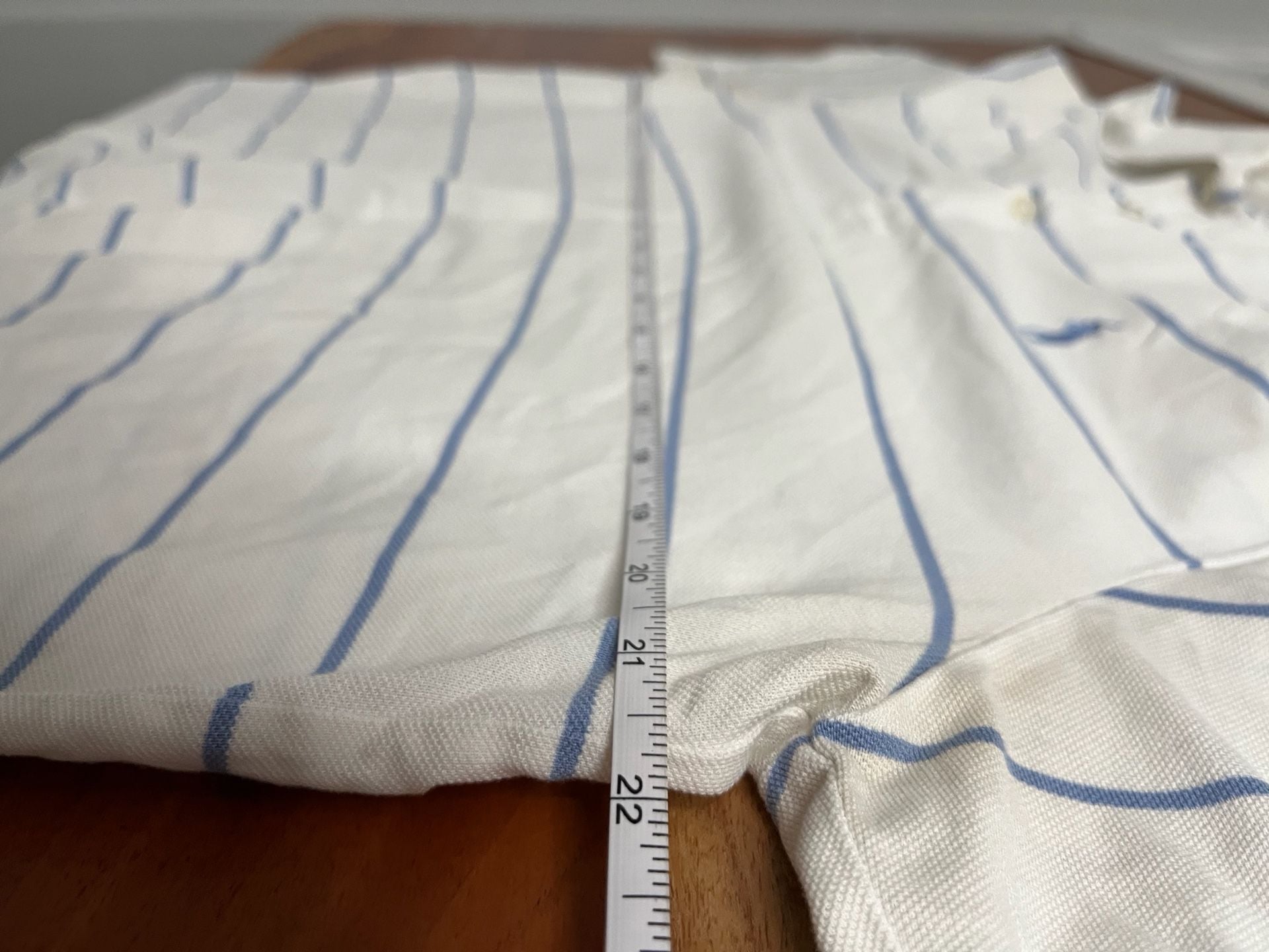 Polo Ralph Lauren Striped Soft Cotton Polo Shirt White Blue Size Medium 8