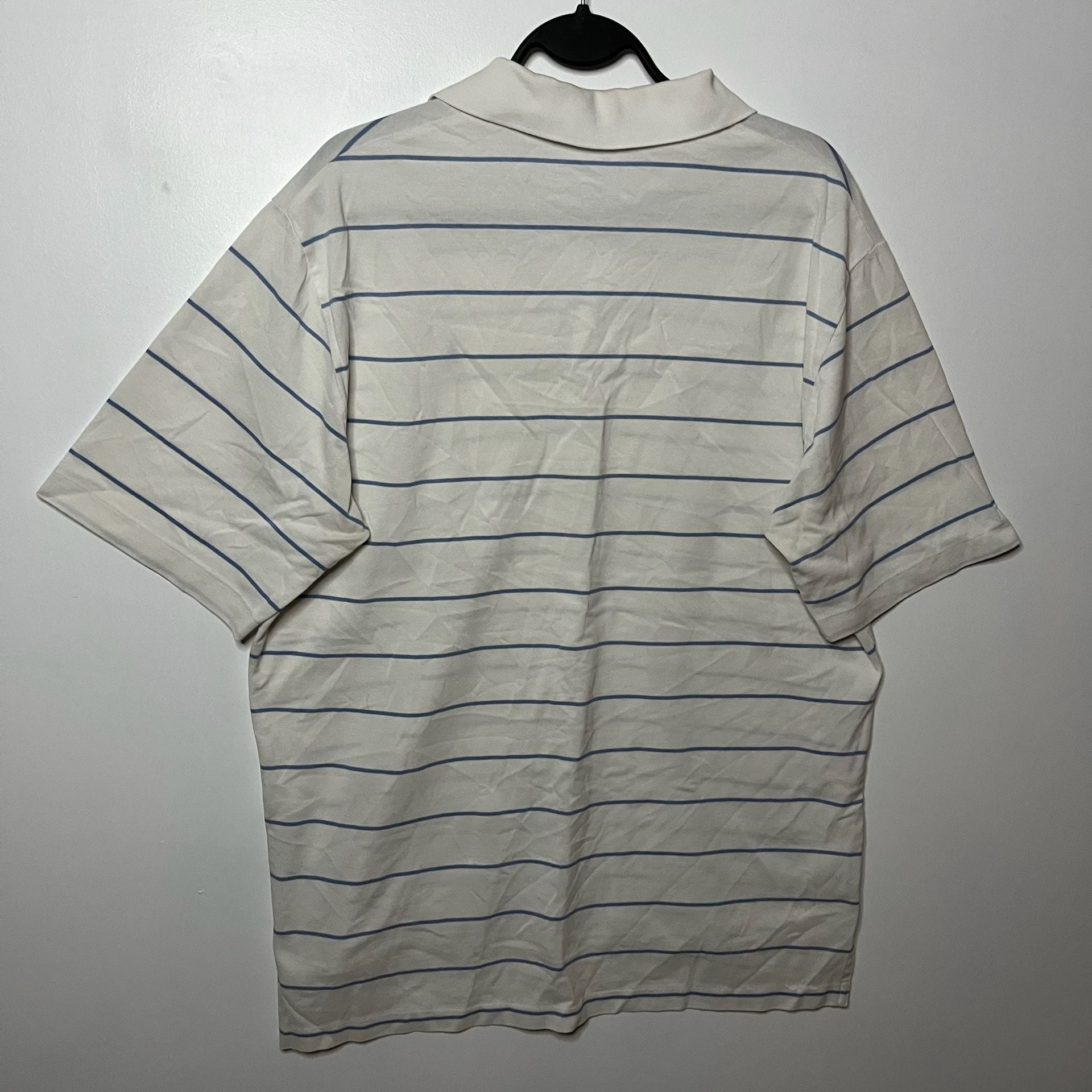 Polo Ralph Lauren Striped Soft Cotton Polo Shirt White Blue Size Medium 11