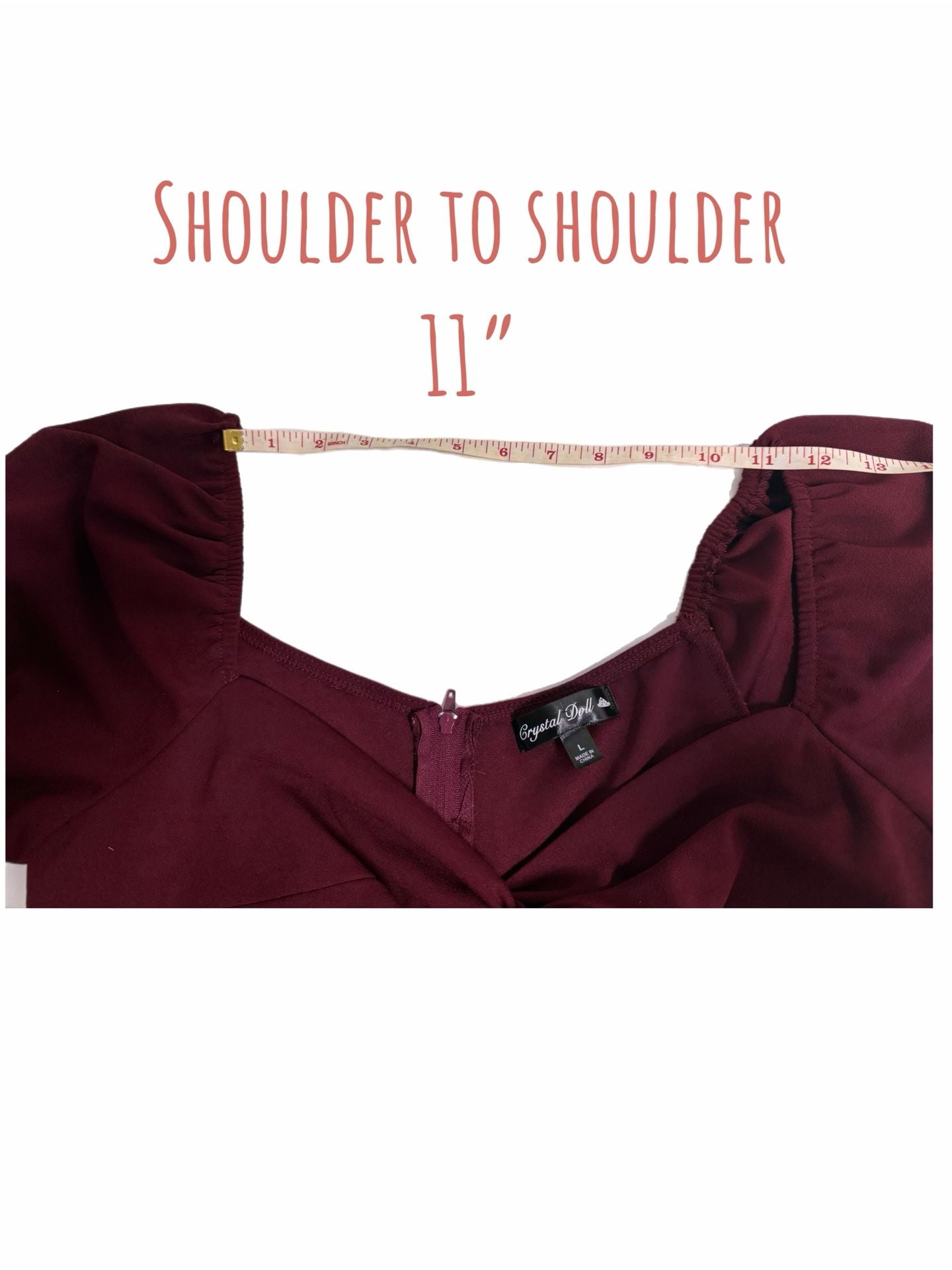 lg Burgundy BodyCon  mini dress, Crystal Doll, Puff Sleeve ,Ruched , sexy cutout 8