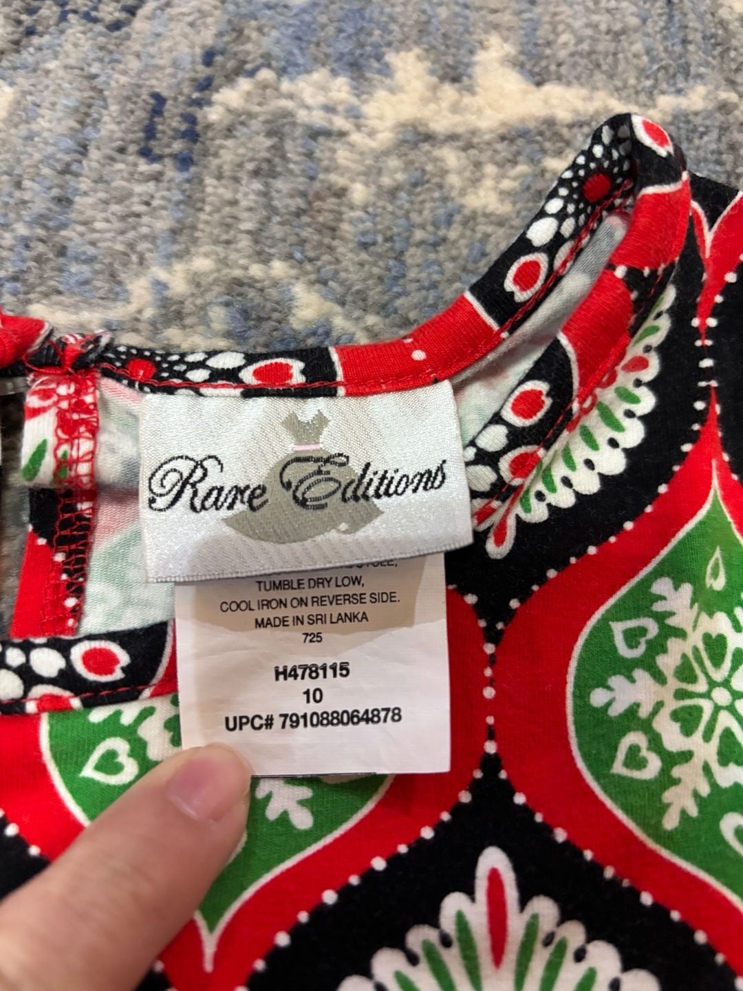 Rare Editions Christmas Ornament Dress Size 10 Ruffle 7