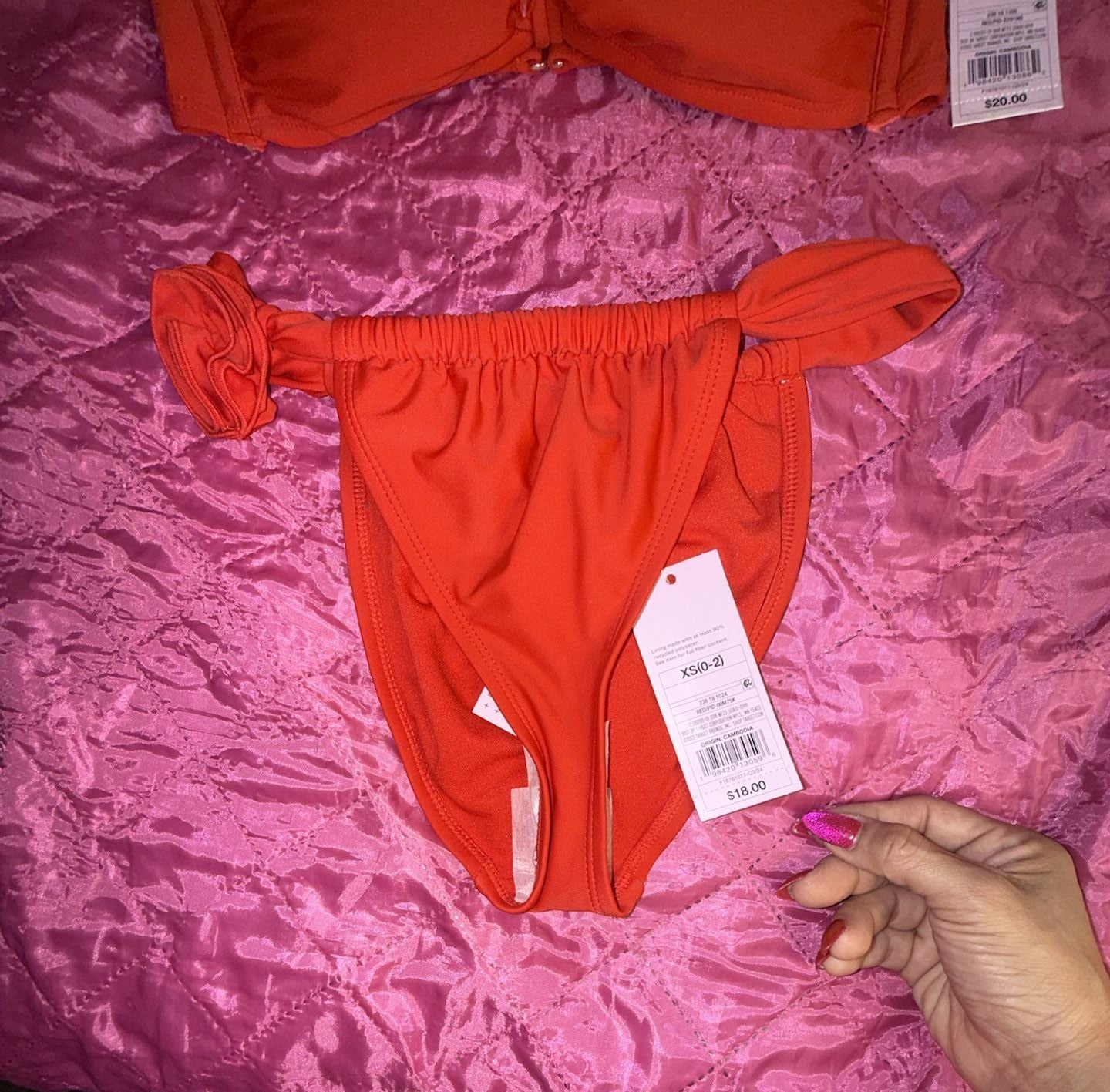 Wild Fable Bikini Set Size XS Orange Rosette 2