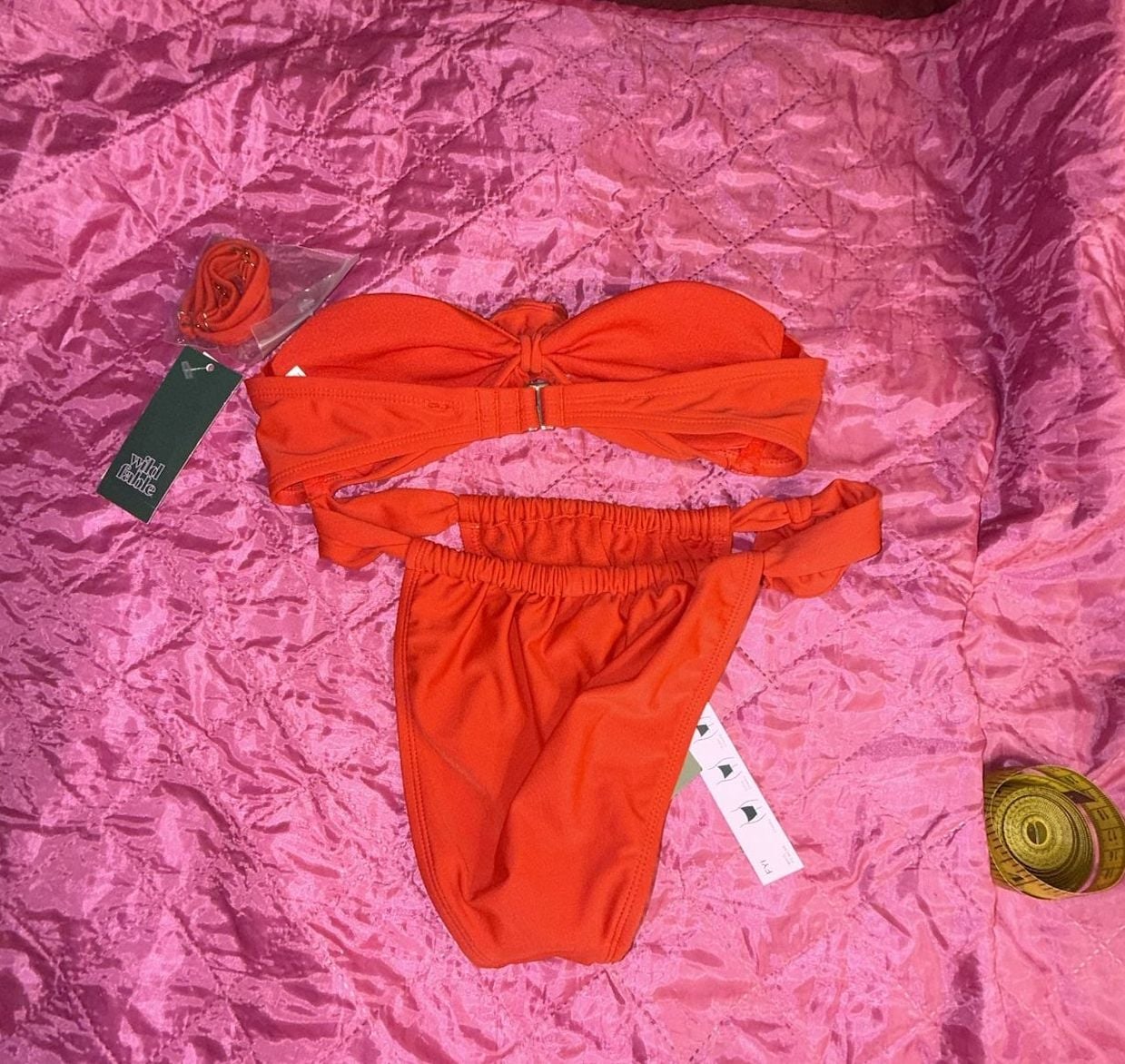 Wild Fable Bikini Set Size XS Orange Rosette 3