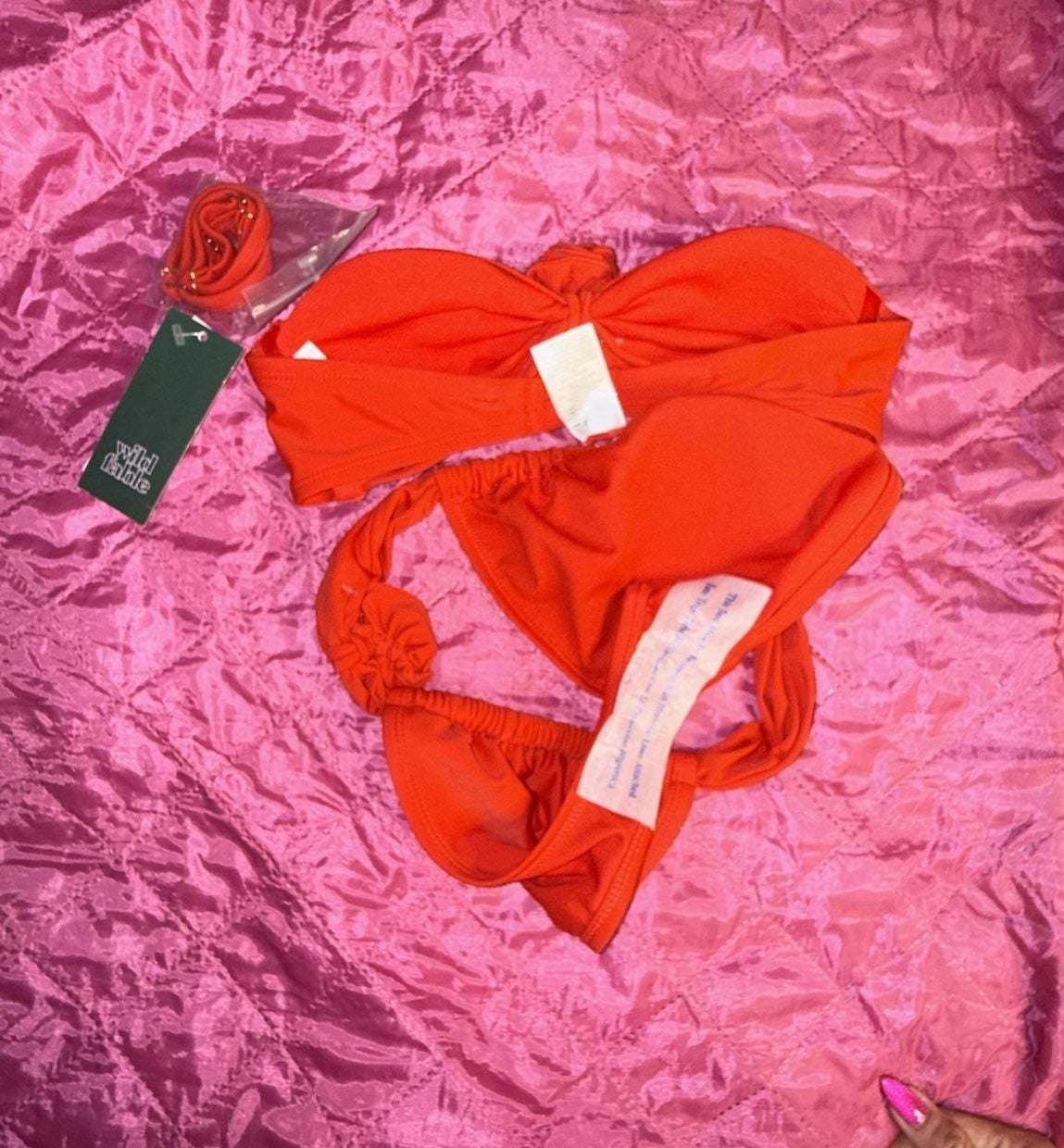 Wild Fable Bikini Set Size XS Orange Rosette 4
