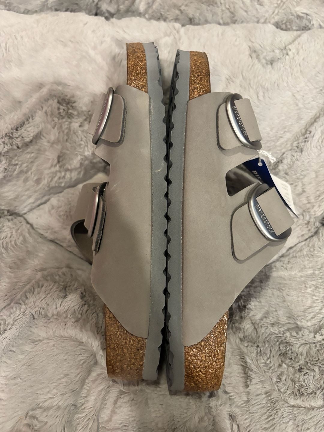 Birkenstock Arizona Big Buckle Size 40 Gray Nubuck Sandals 5