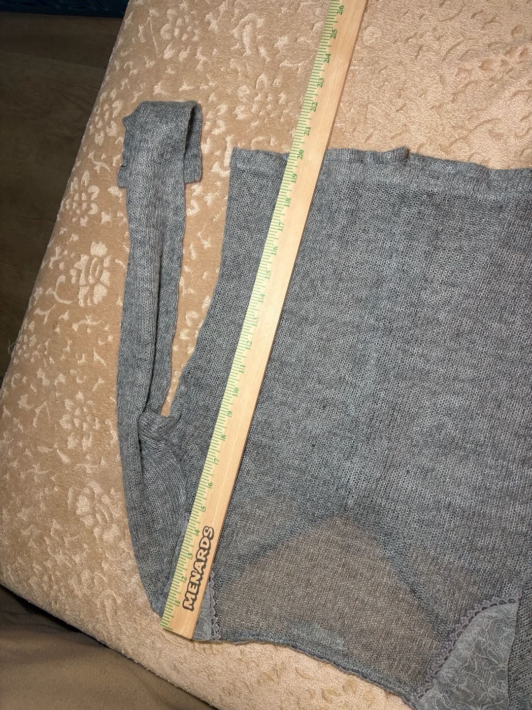 By Stella Cardigan Sweater Size XL Gray Lace Collar 9