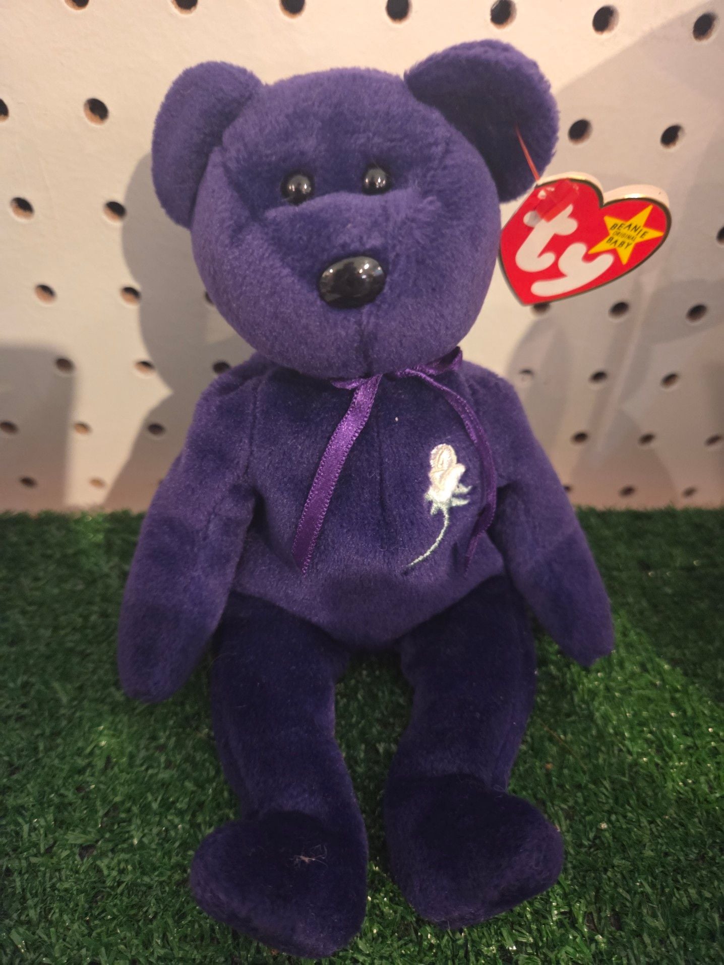 Ty Beanie Babies Princess Diana Bear Purple Retired 1