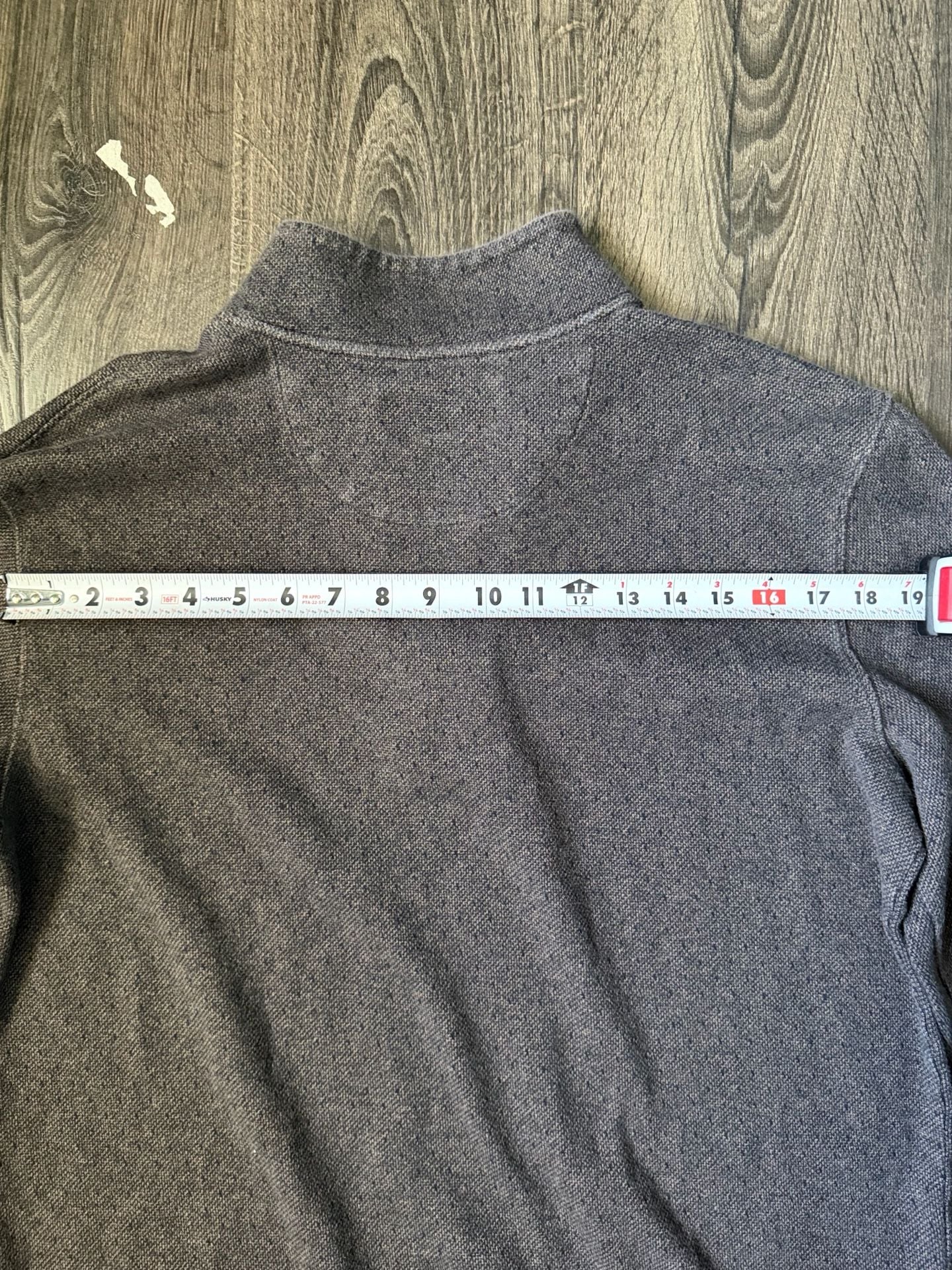 Jos. A. Bank Reserve 1/4 Zip Sweater Size L Gray Elbow Patches Cotton 9
