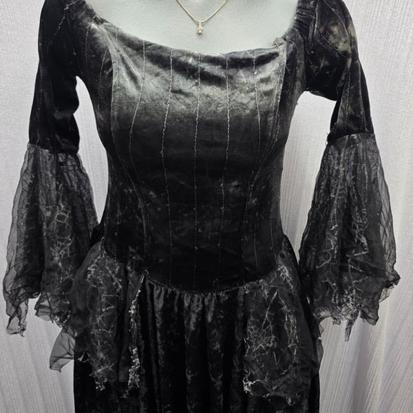 Spider Witch Spider Witch Dress One Size Fits Most Black Velvet Costume
