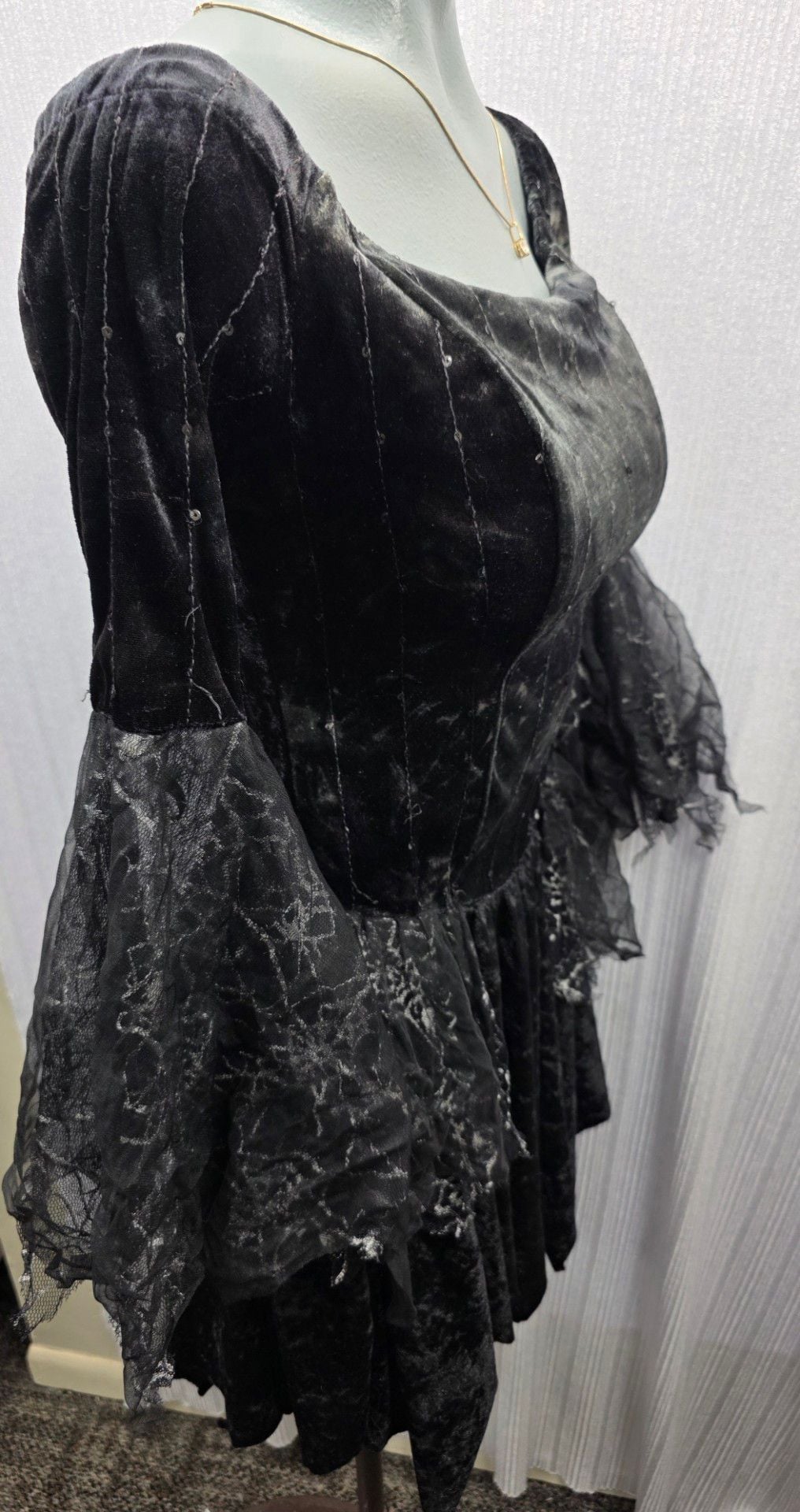 Spider Witch Spider Witch Dress One Size Fits Most Black Velvet Costume 6