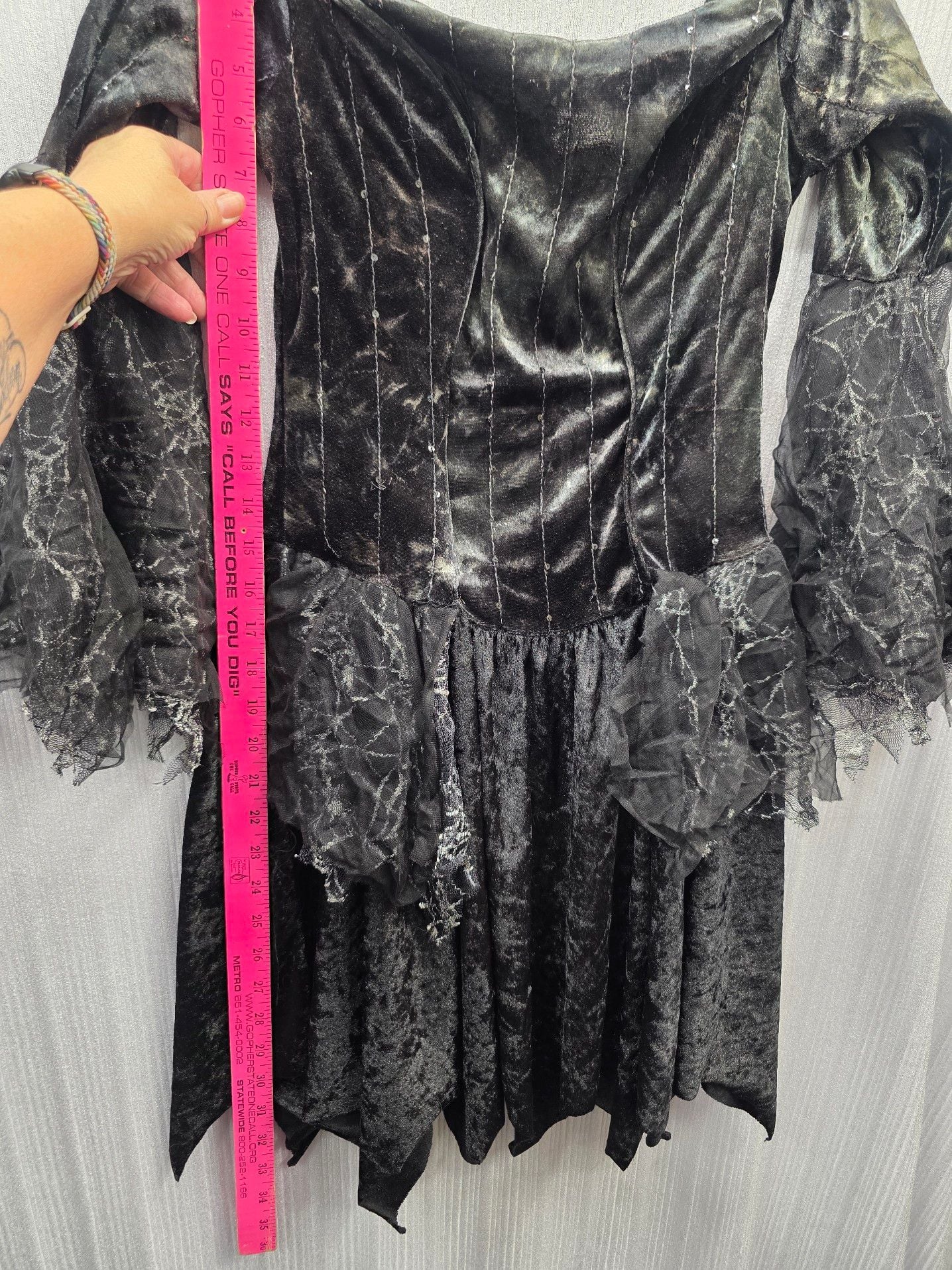 Spider Witch Spider Witch Dress One Size Fits Most Black Velvet Costume 9