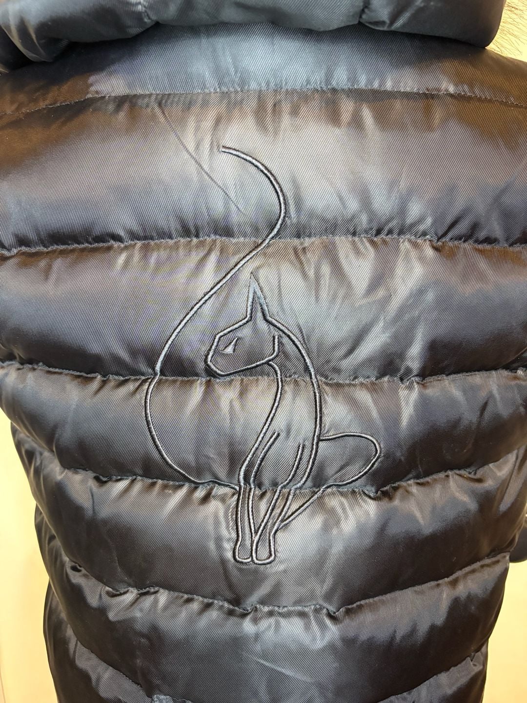 Vintage Baby Phat Puffer Vest Black Faux Fur Hood Giant Cat Logo on Back Leopard Lining Size XL 3