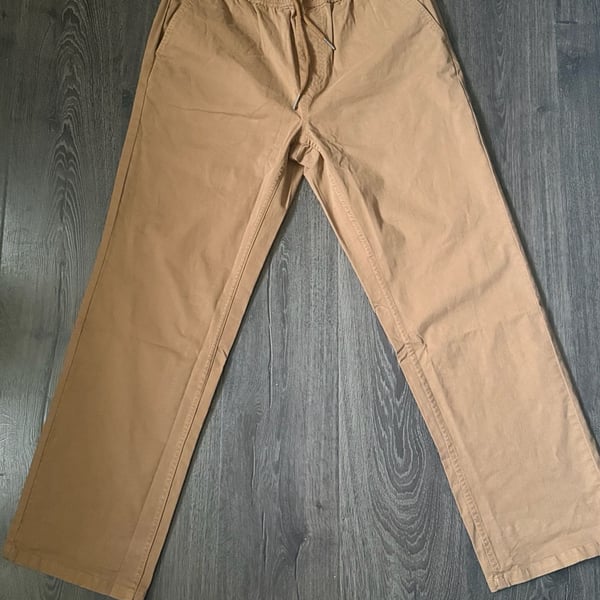 Brixton Broadway Elastic Waist Relaxed Pant Size M Washed Copper