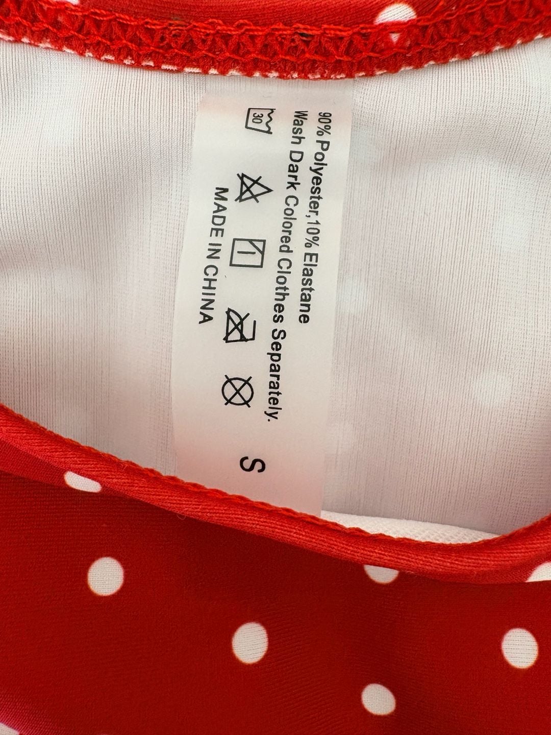 Red White Polka Dot Bikini Size S Halter Triangle (54) 3