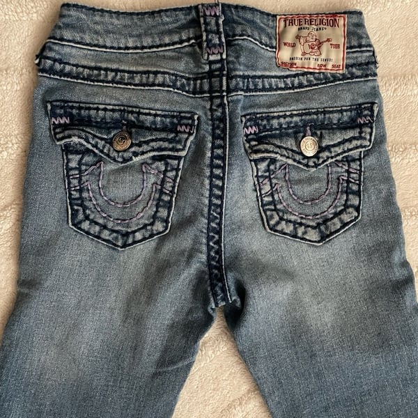 True Religion Becca Mid Rise Bootcut Size 24 Blue Denim Jeans