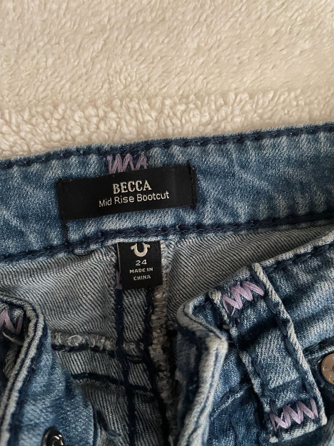 True Religion Becca Mid Rise Bootcut Size 24 Blue Denim Jeans 6