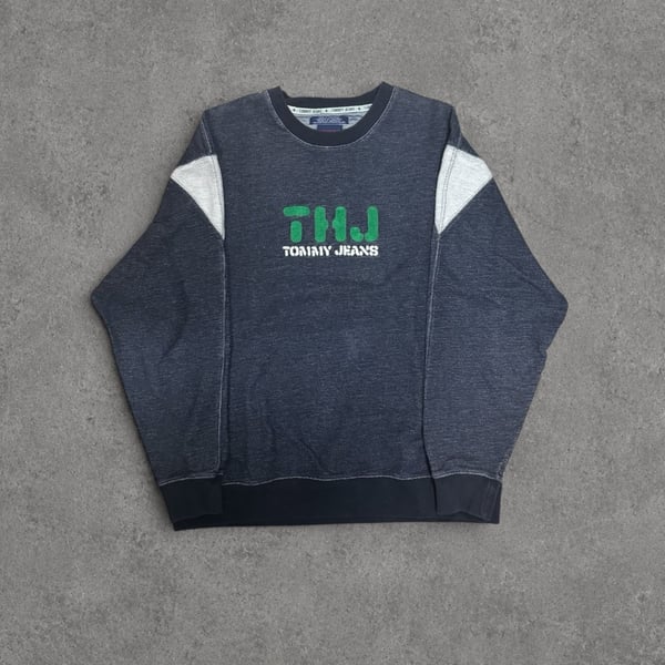 Vintage Tommy Jeans TMJ Green Logo Crewneck
