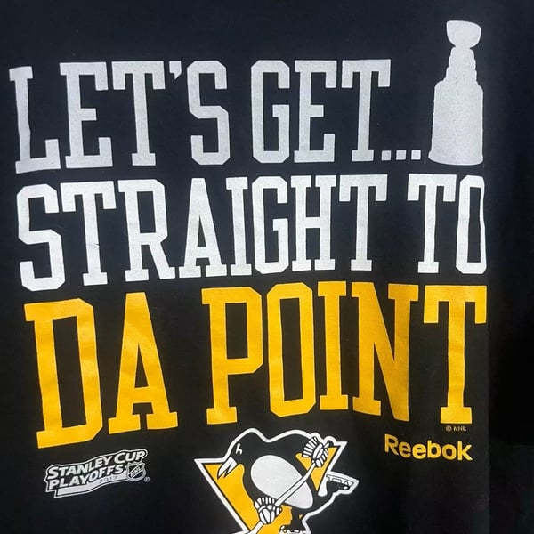 Reebok Pittsburgh Penguins T-Shirt Size XL Black Stanley Cup Playoffs
