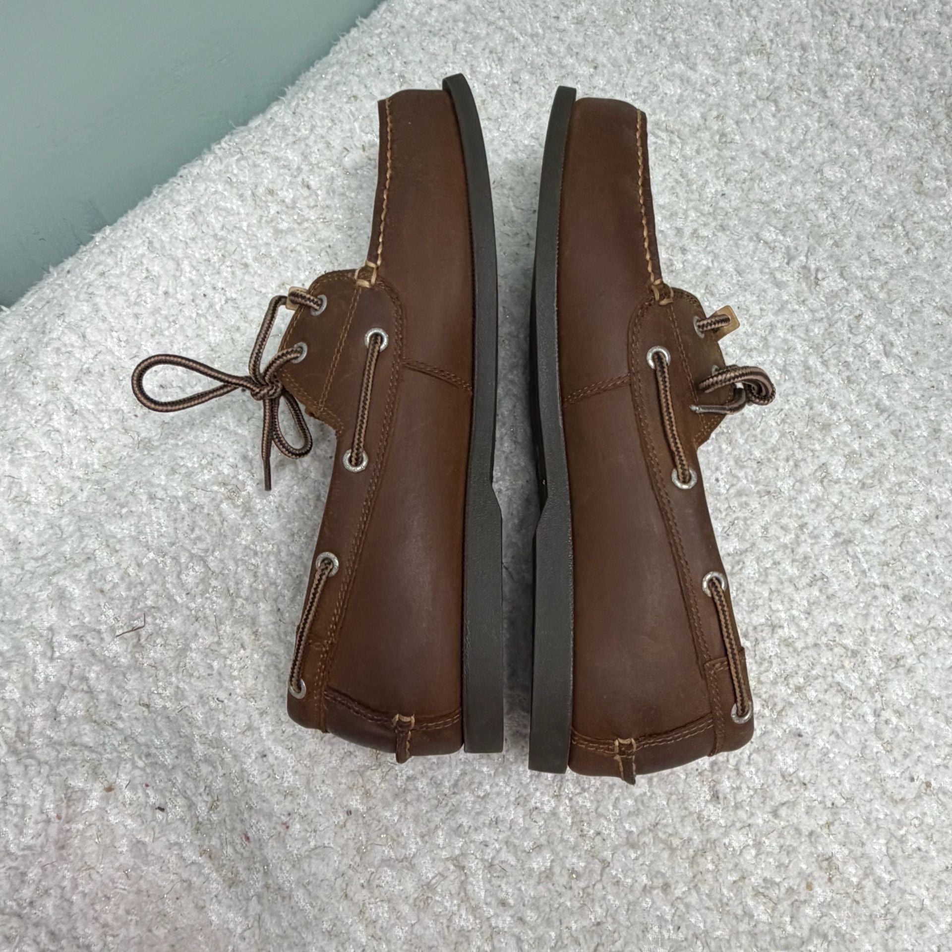 Dockers Vargas Boat Shoes Size 12W Brown Leather Casual Loafers Mens Like New 6