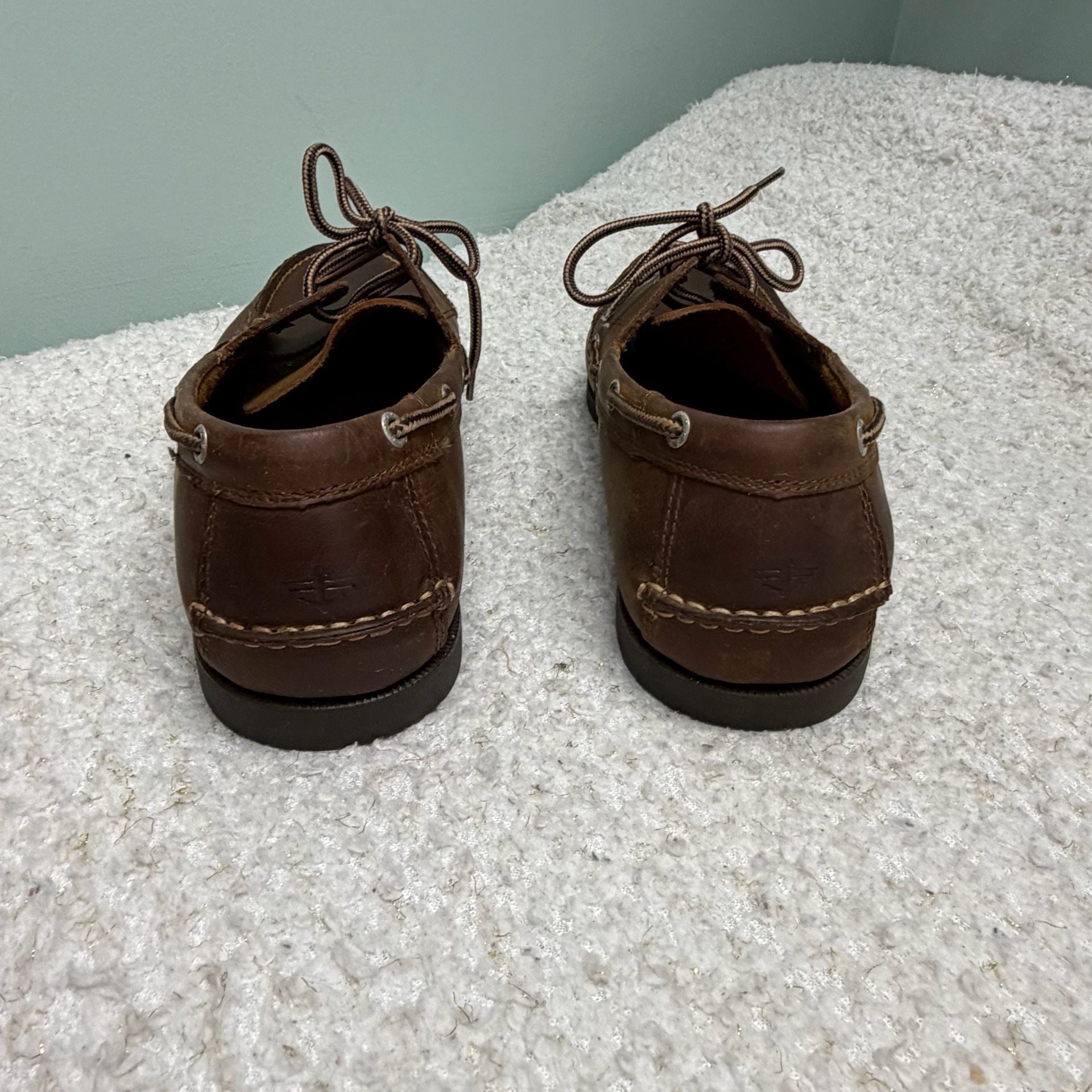 Dockers Vargas Boat Shoes Size 12W Brown Leather Casual Loafers Mens Like New 7