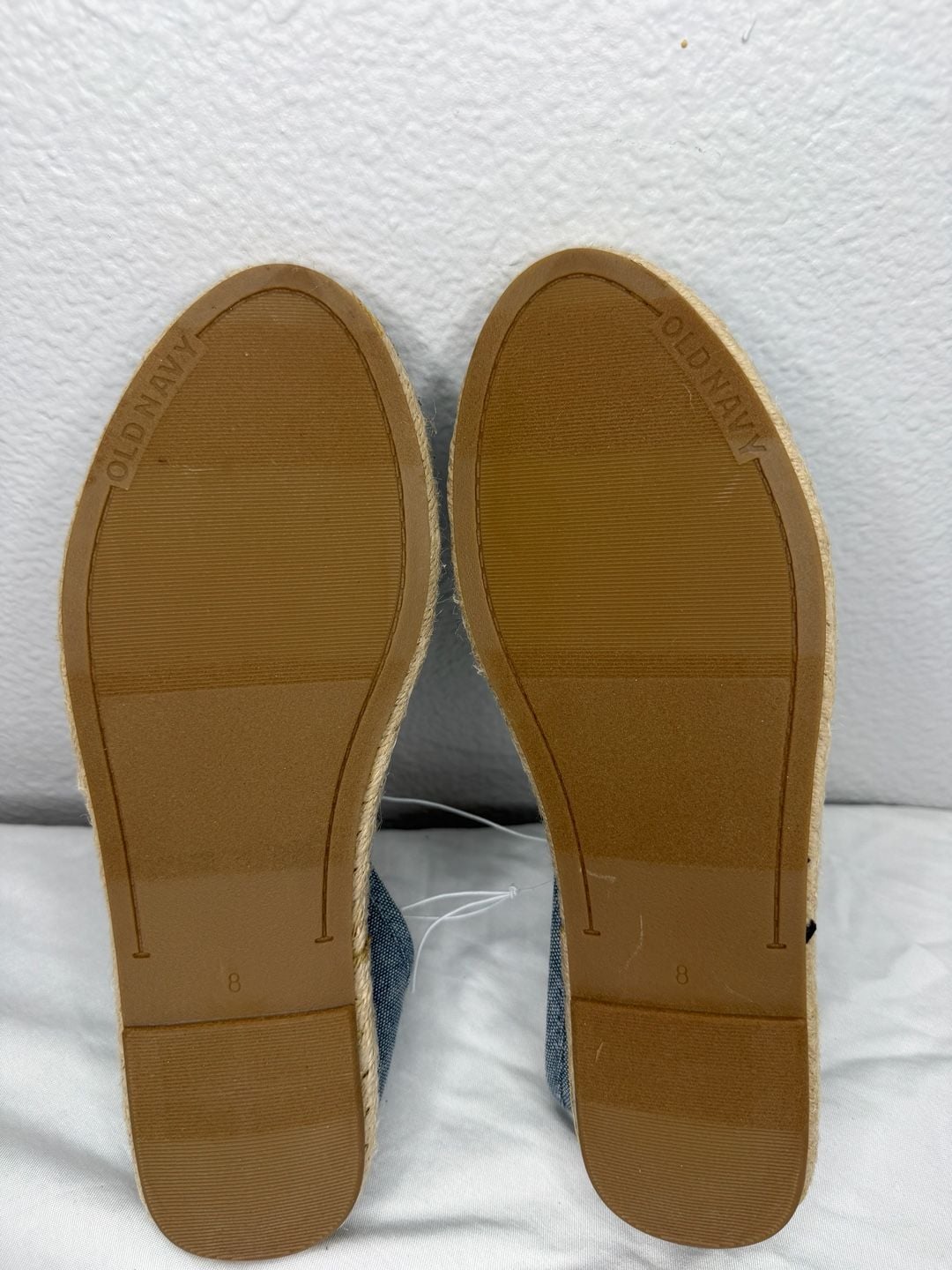 Old Navy Espadrilles Size 8 Blue Denim Slip On Flat Shoes 4