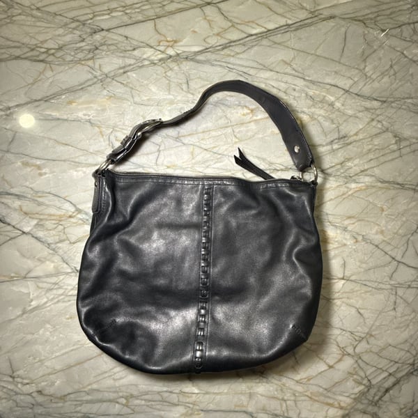COACH SOHO F13108 Vintage Black Soft Leather Bag Large Hobo Shoulder Handbag