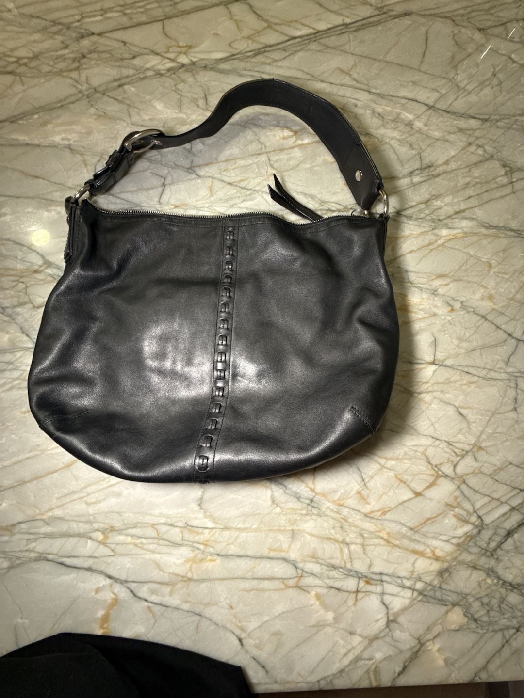 COACH SOHO F13108 Vintage Black Soft Leather Bag Large Hobo Shoulder Handbag 3
