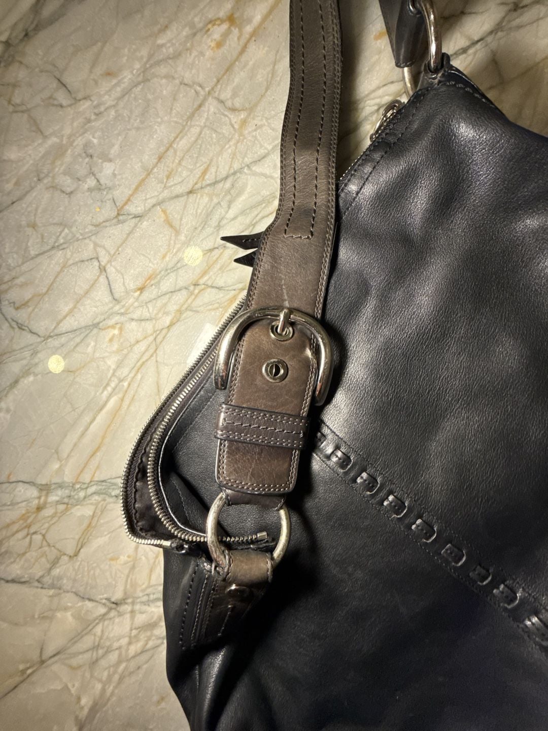 COACH SOHO F13108 Vintage Black Soft Leather Bag Large Hobo Shoulder Handbag 10