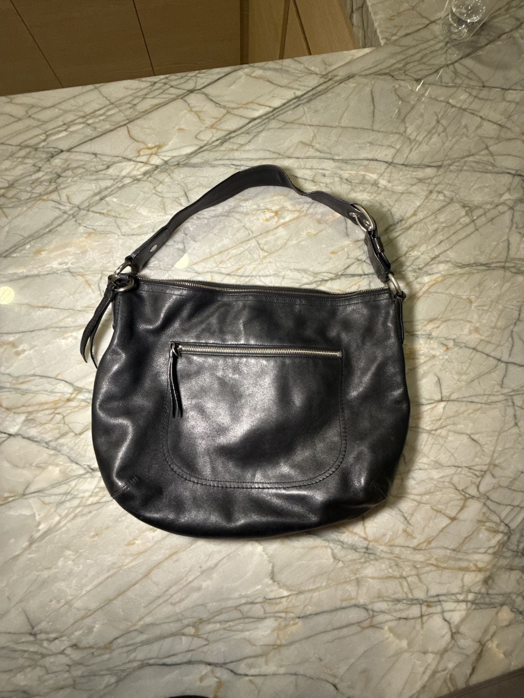 COACH SOHO F13108 Vintage Black Soft Leather Bag Large Hobo Shoulder Handbag 11