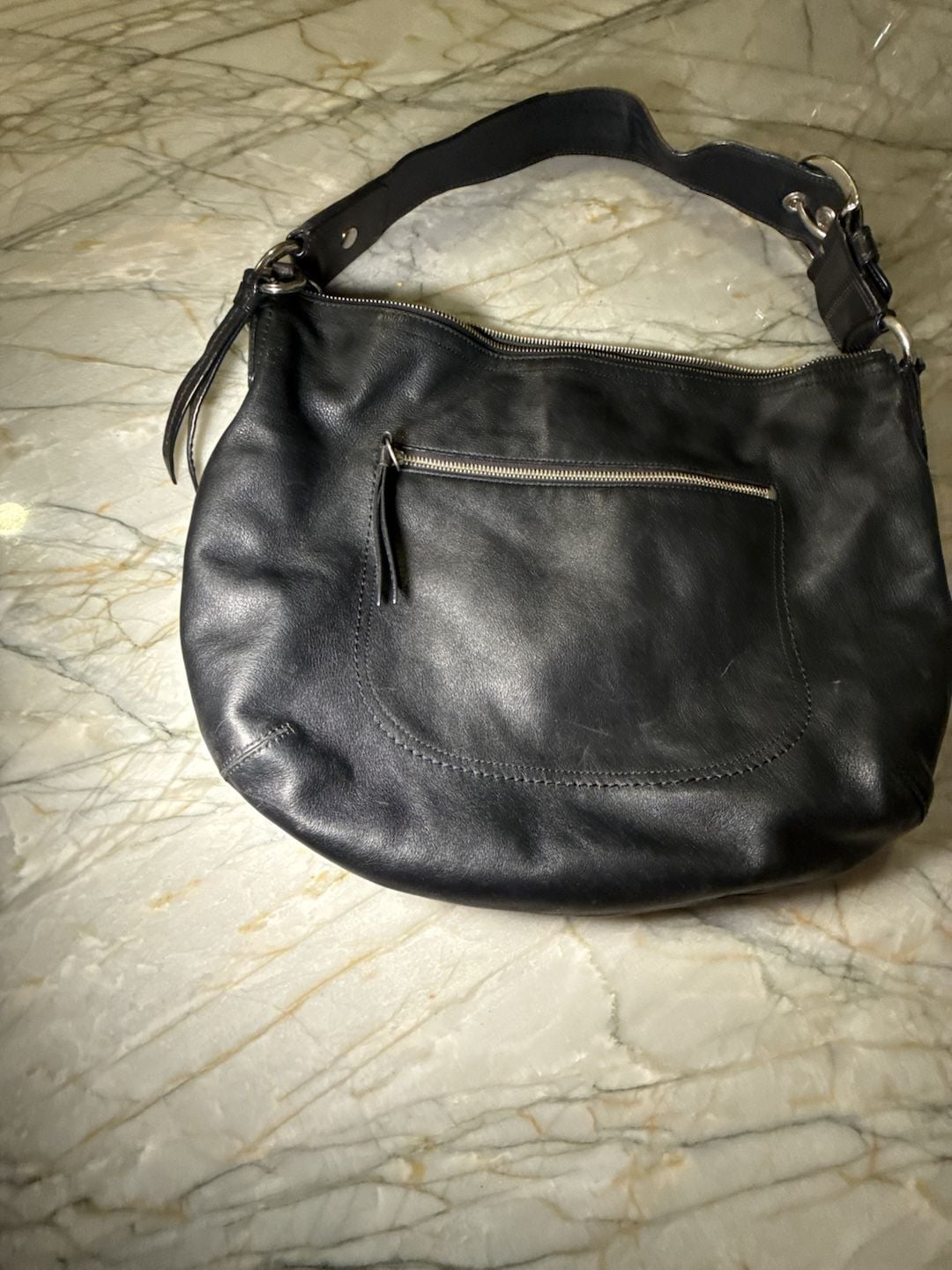 COACH SOHO F13108 Vintage Black Soft Leather Bag Large Hobo Shoulder Handbag 14