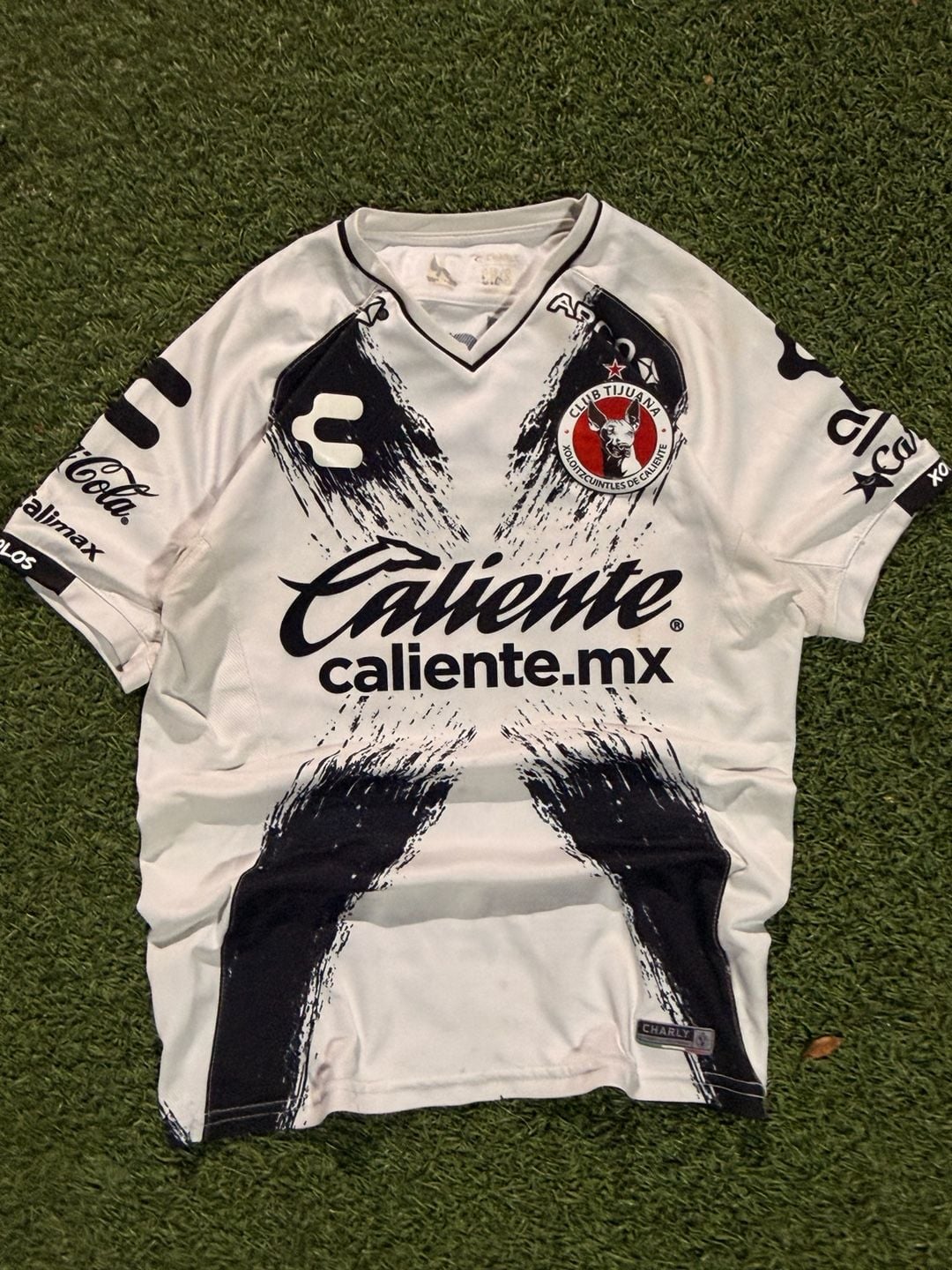 Charly Club Tijuana Away Soccer Jersey Size CH/S White Black 2