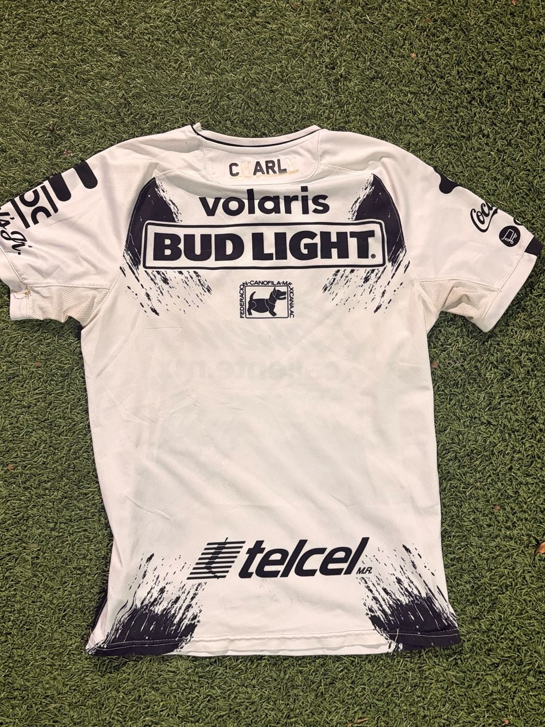 Charly Club Tijuana Away Soccer Jersey Size CH/S White Black 3