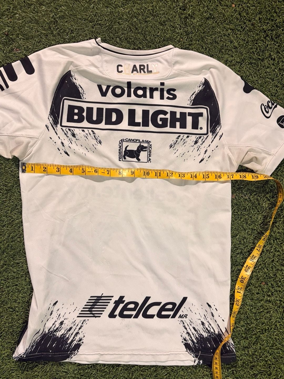 Charly Club Tijuana Away Soccer Jersey Size CH/S White Black 6