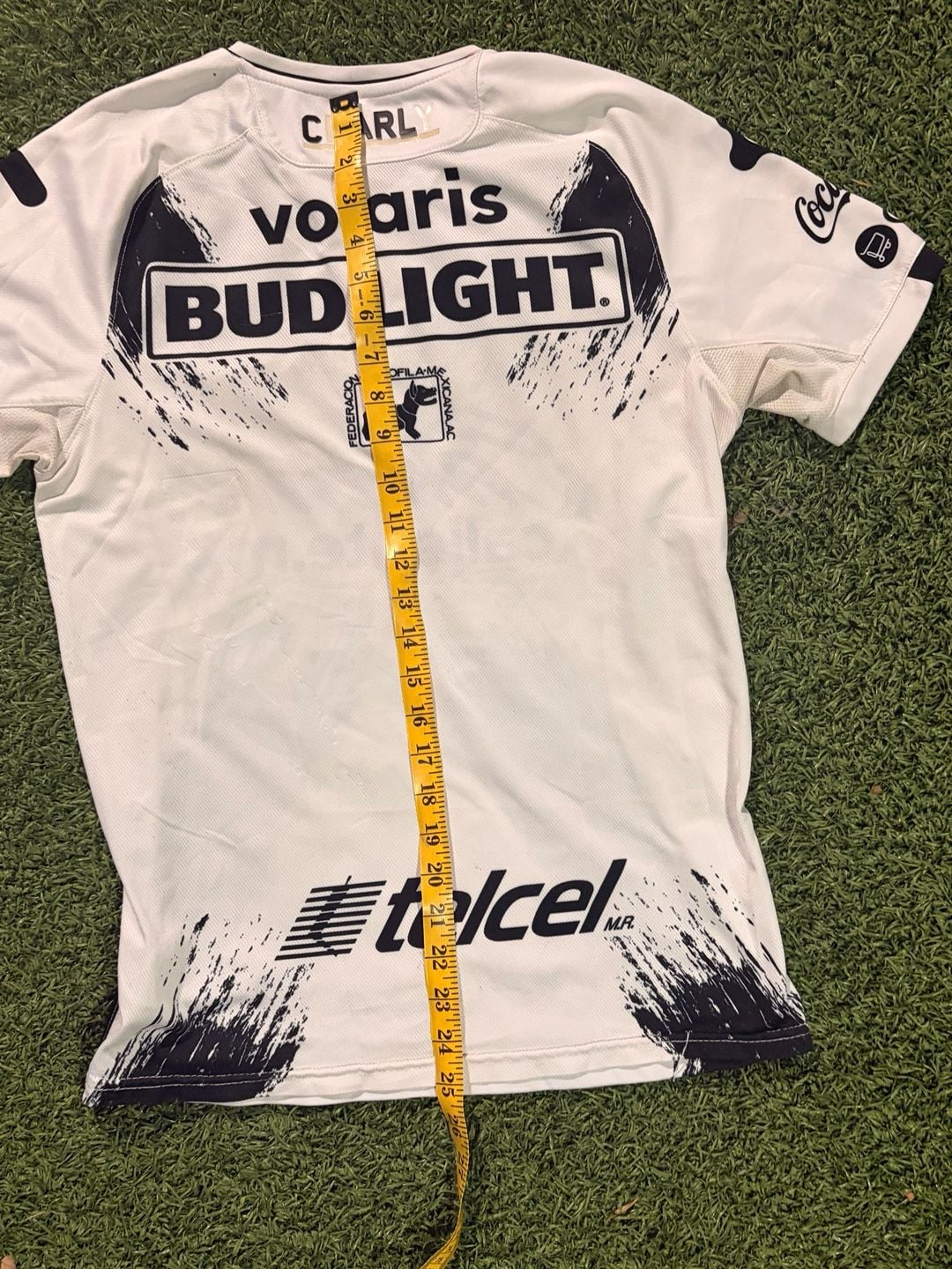Charly Club Tijuana Away Soccer Jersey Size CH/S White Black 7
