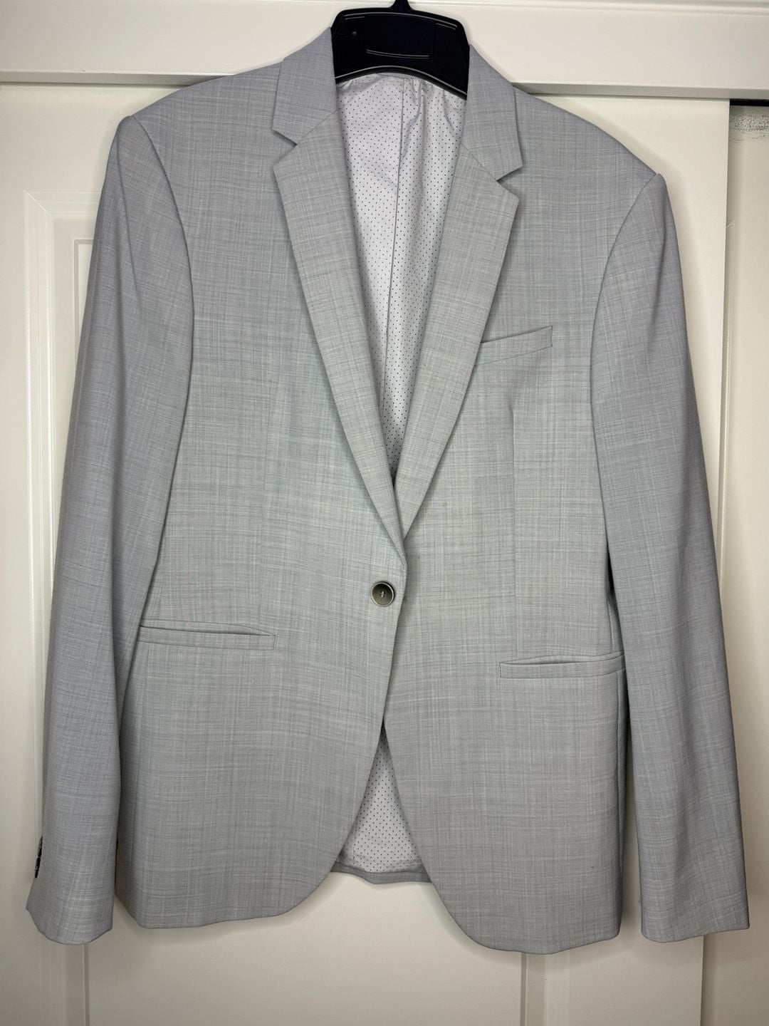 Zara Blazer Size 38 Light Gray Check Sport Coat Jacket 2