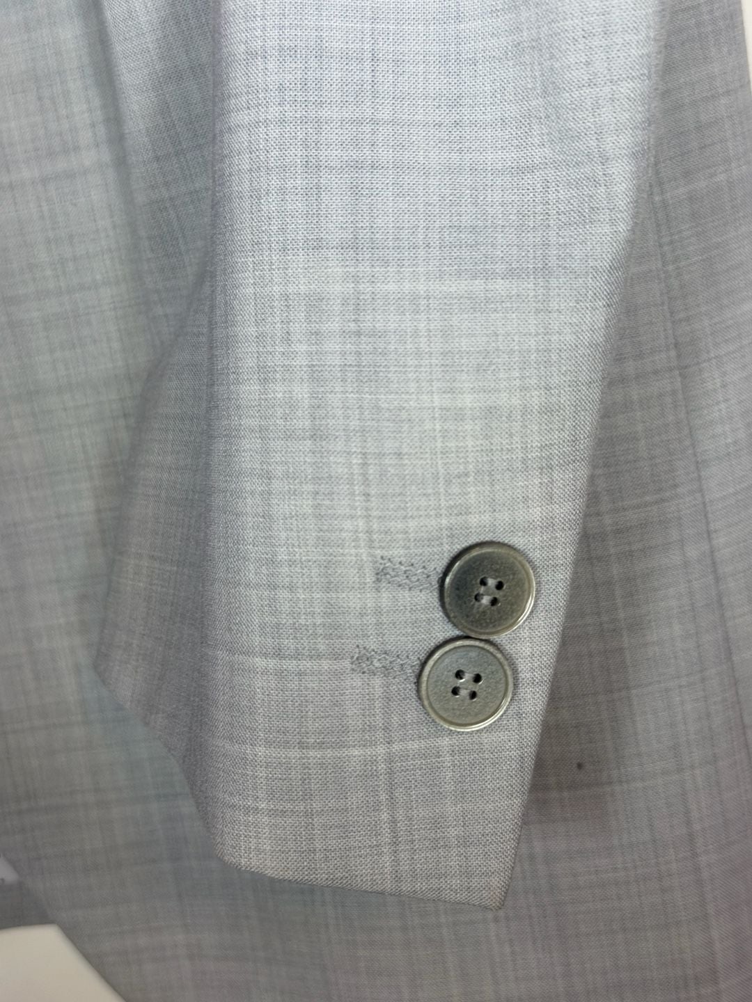 Zara Blazer Size 38 Light Gray Check Sport Coat Jacket 4