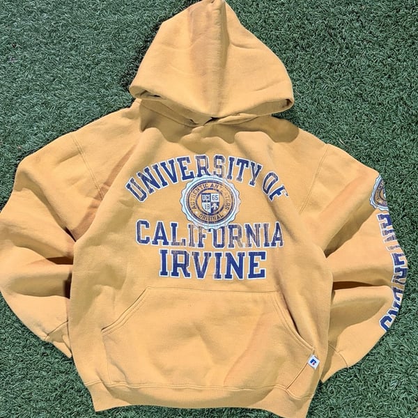 Russell Athletic University of California Irvine Hoodie Size S Yellow
