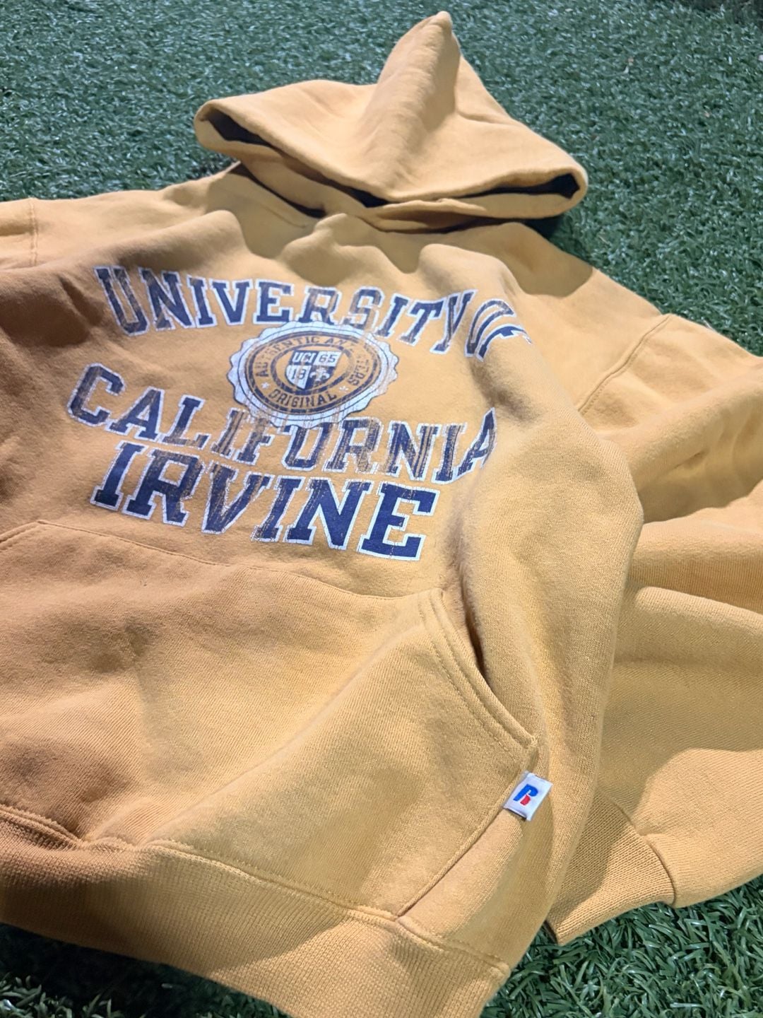 Russell Athletic University of California Irvine Hoodie Size S Yellow 3