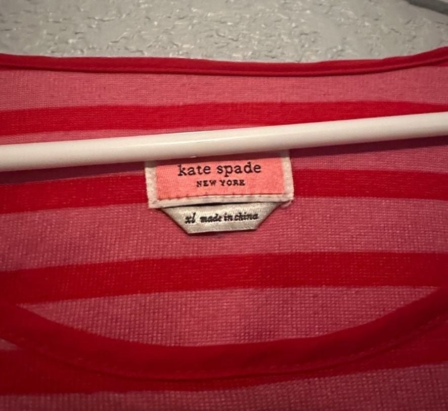 Kate Spade New York 3 Pc Pajama Set Size XL Red Striped 4