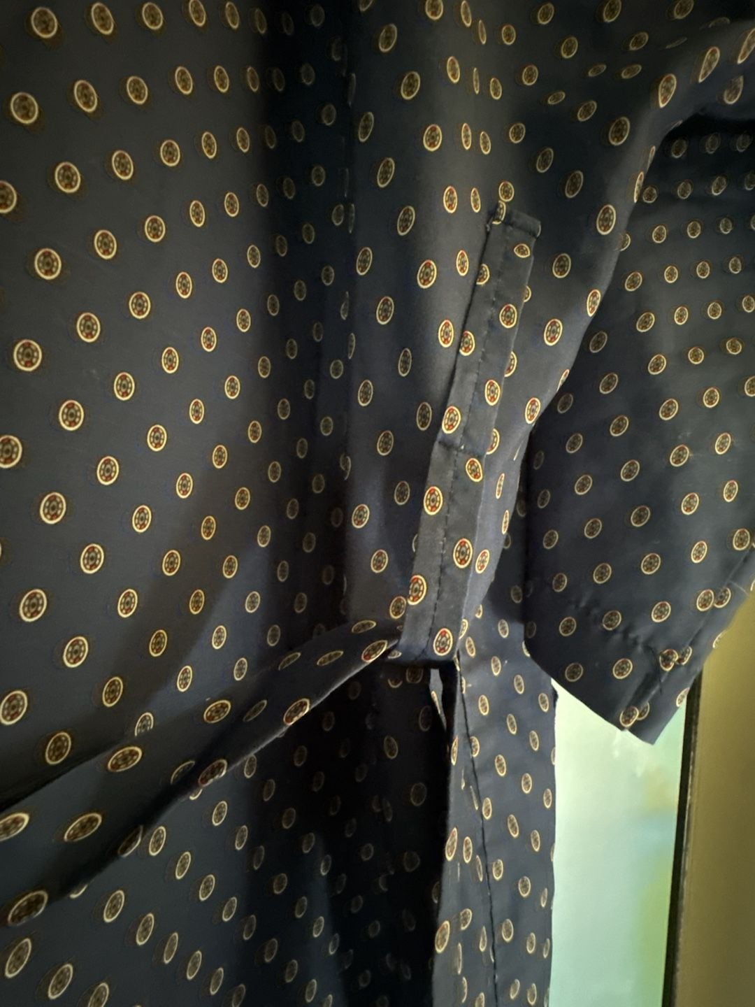 Christian Dior Monsieur Robe One Size Blue Geometric Print Lightweight 7