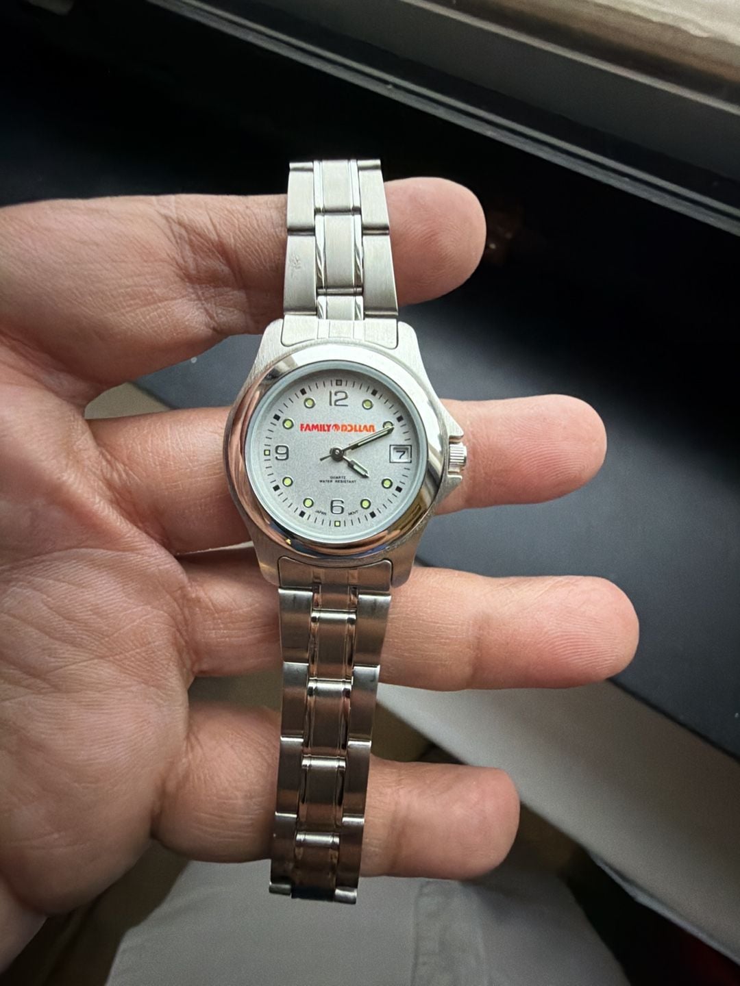 Family Dollar Quartz Analog Water Resistant Watch Silver Tone Stainless Steel 2