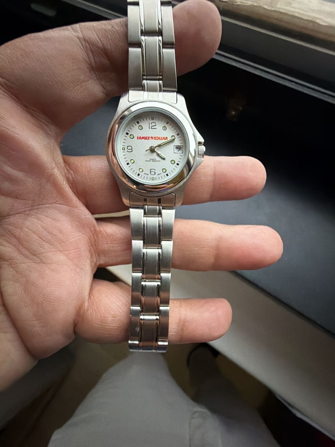 Family Dollar Quartz Analog Water Resistant Watch Silver Tone Stainless Steel 3