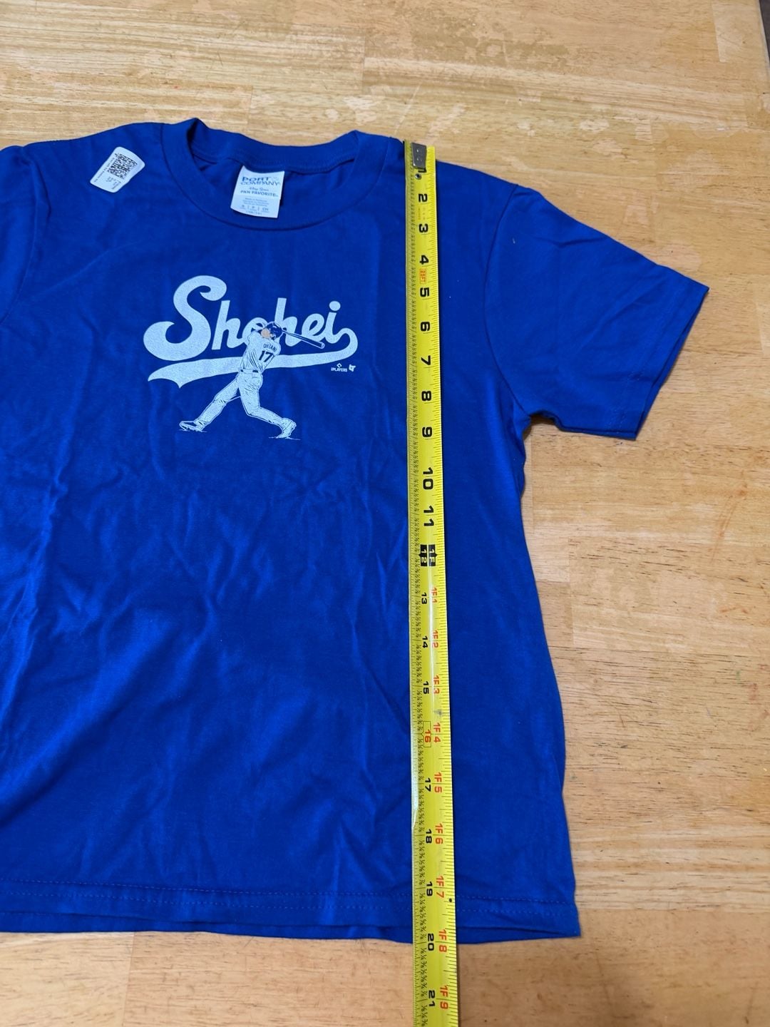 Port & Company Shohei Ohtani Baseball Youth Size S (128/7-8) Blue T-Shirt 6