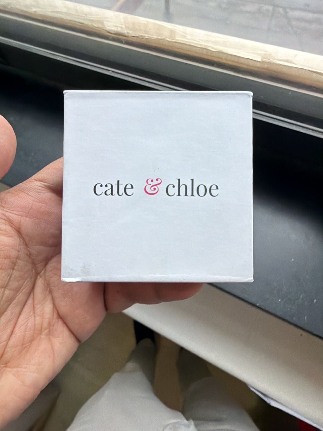 Cate & Chloe Pearl Crystal Dangle Earrings White Gold Plated 1