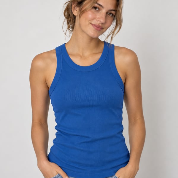 johnnie-O Heritage Cotton Blend Tank Top Royal Blue Size XS