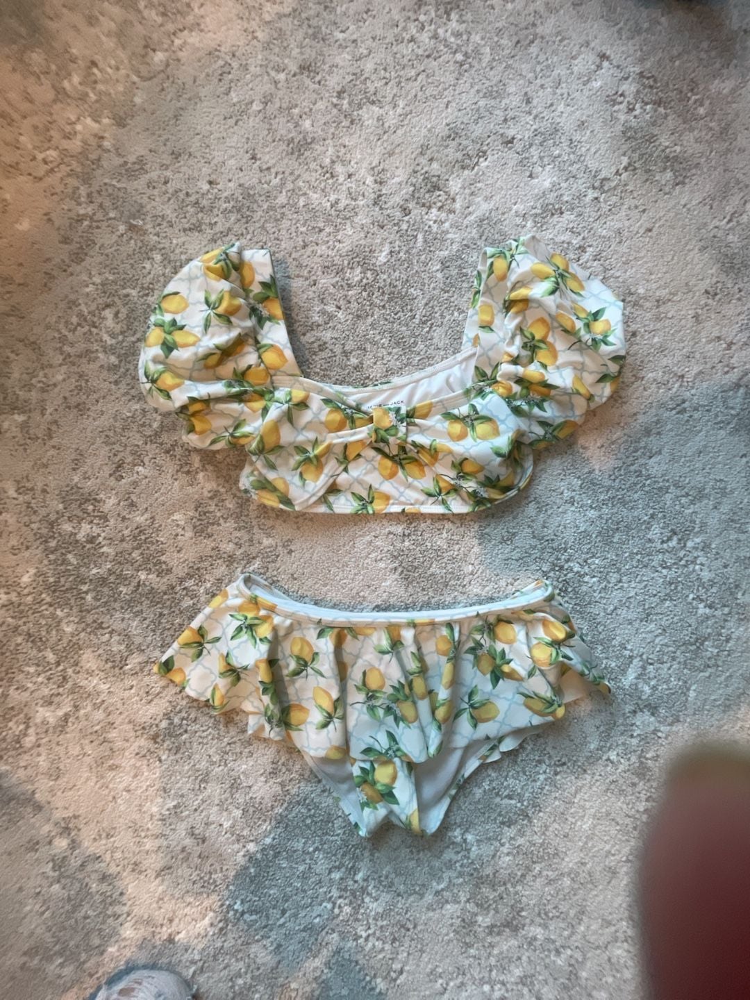Janie and Jack Lemon Swimsuit Size 12 Two-Piece Ruffle Bathing Suit 1