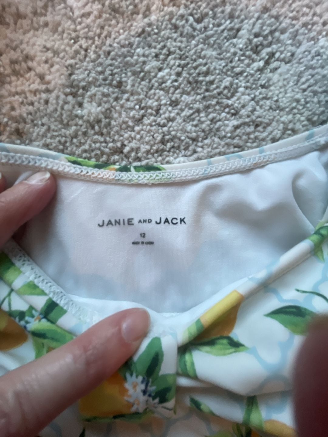 Janie and Jack Lemon Swimsuit Size 12 Two-Piece Ruffle Bathing Suit 2