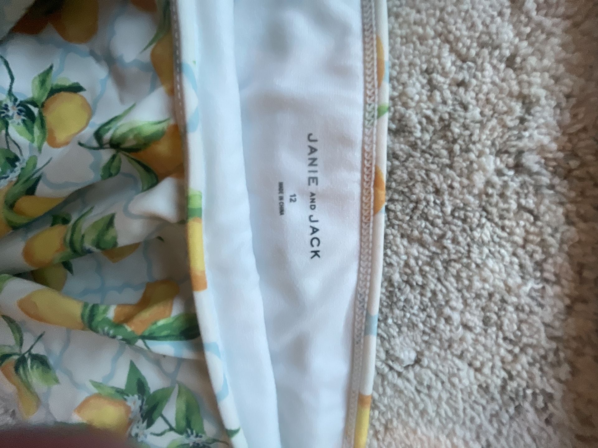 Janie and Jack Lemon Swimsuit Size 12 Two-Piece Ruffle Bathing Suit 3