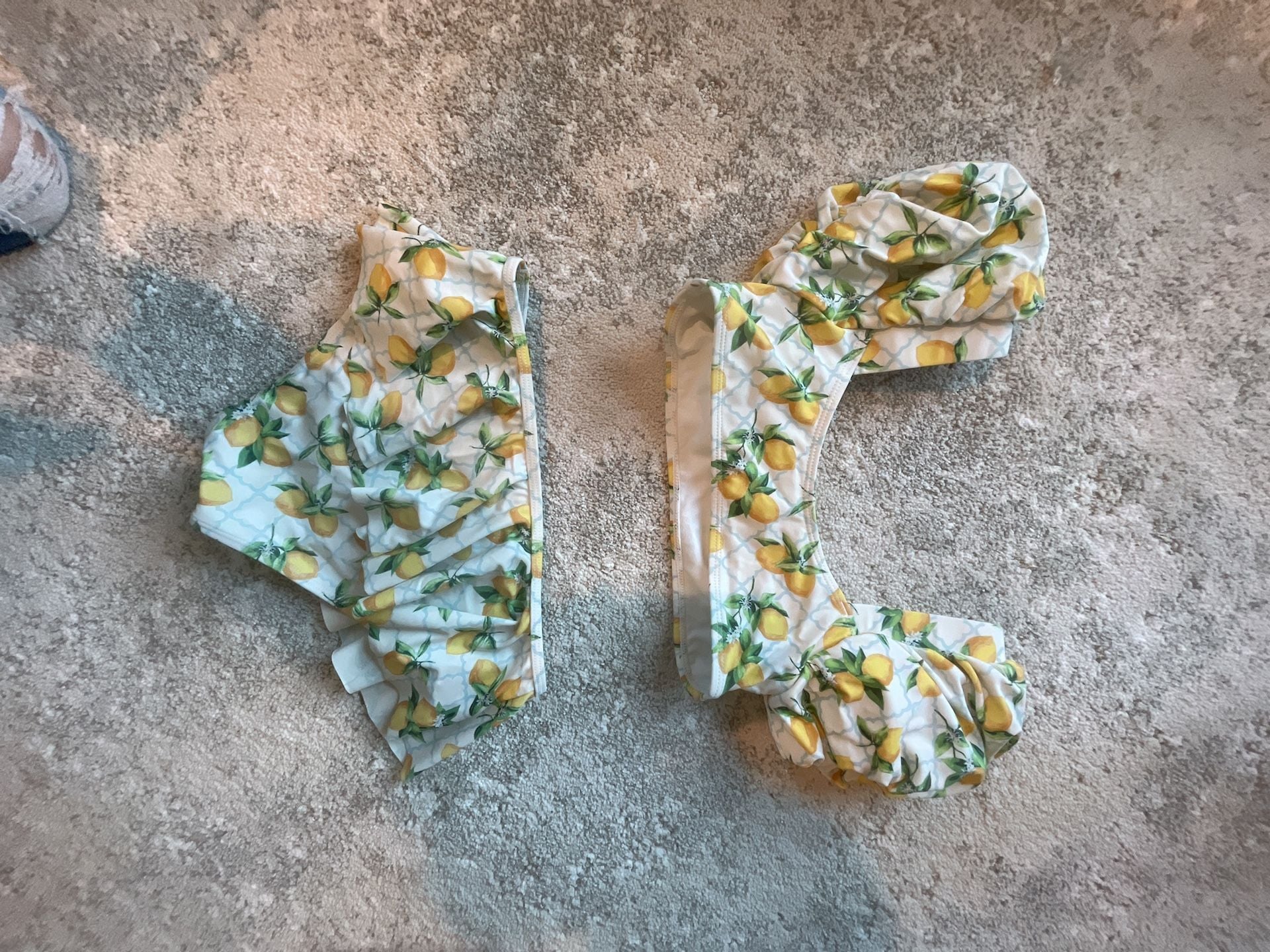 Janie and Jack Lemon Swimsuit Size 12 Two-Piece Ruffle Bathing Suit 5