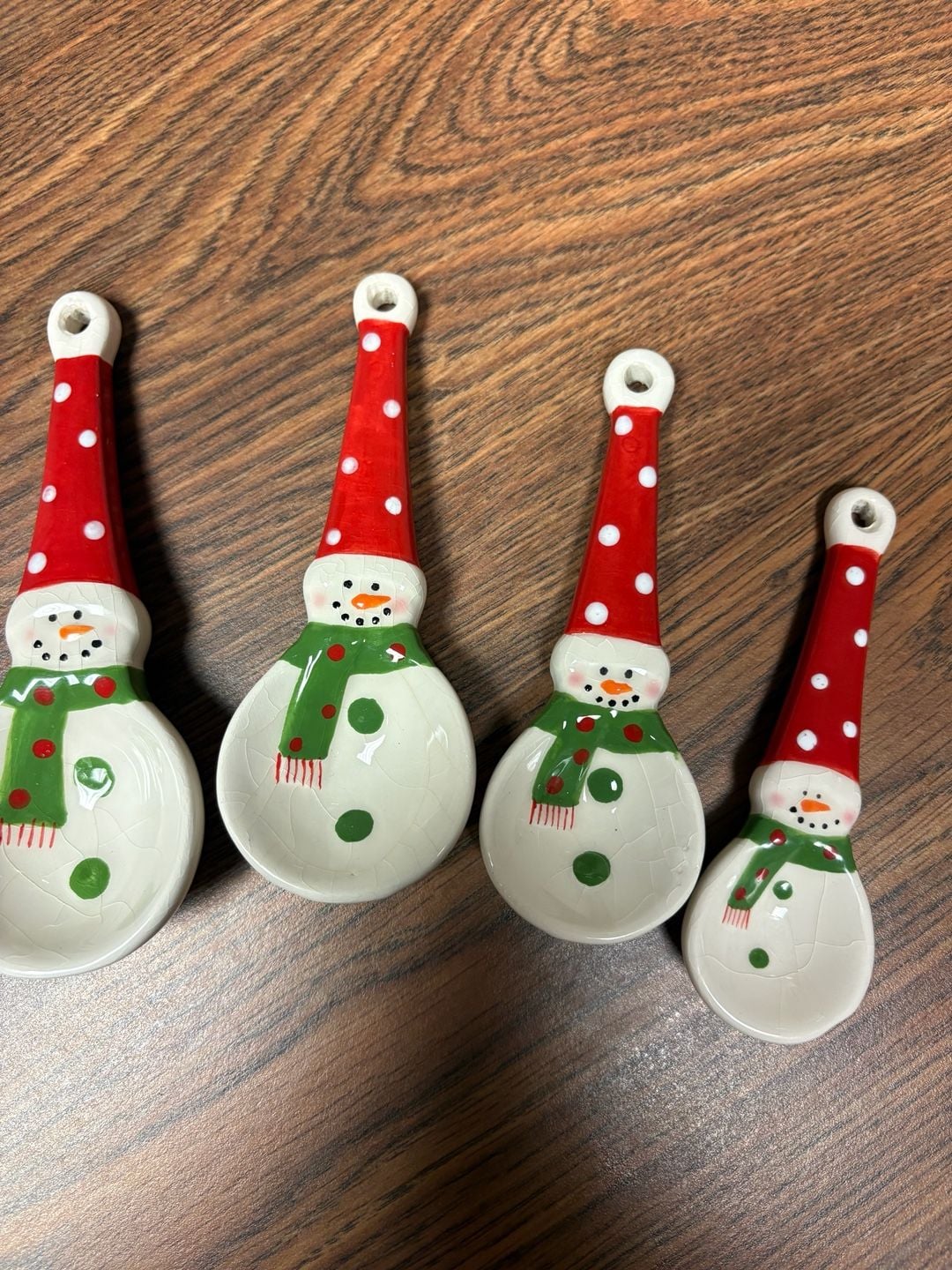 Snowman Holiday Ceramic Measuring Spoon Set 1